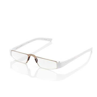 Picture of Porsche Design P8801 Eyewear Mens/Ladies Stainless Steel Half-Eye Readers Size 48-20-150mm- White (C) +2.00