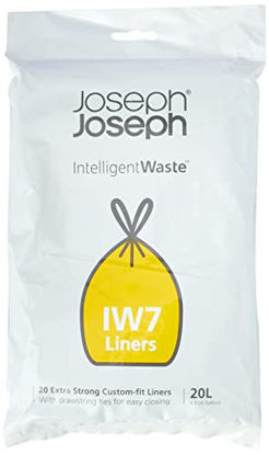 Picture of Joseph Joseph Intelligent Waste IW7 General Waste Liner Trash Bags for Totem Compact 20 Liter / 5 Gallon, 20-pack, Gray