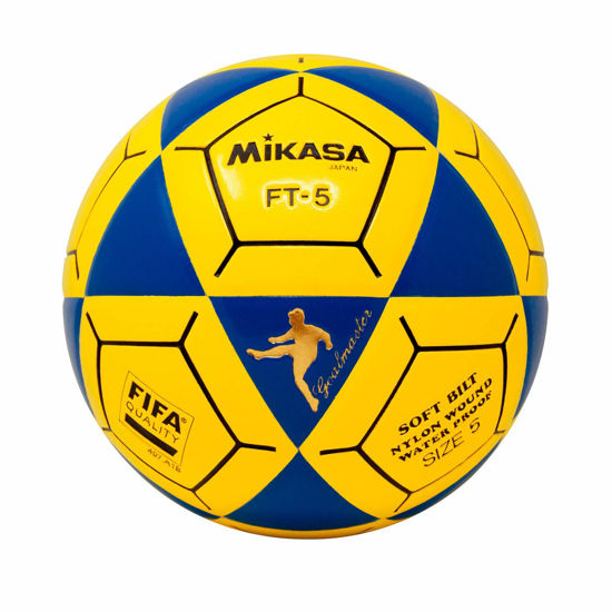 Picture of MIKASA FT5 Goal Master Soccer Ball, Blue/Yellow, Size 5