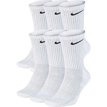 Picture of Nike Everyday Cushion Crew Socks, Unisex , White/Black, L (Pack of 6 Pairs of Socks)