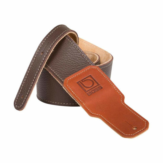 Picture of BOSS Premium Leather Top-Quality Soft Garment Leather Guitar Strap, 3 Inch Width, Brown (BSL-30-BRN)