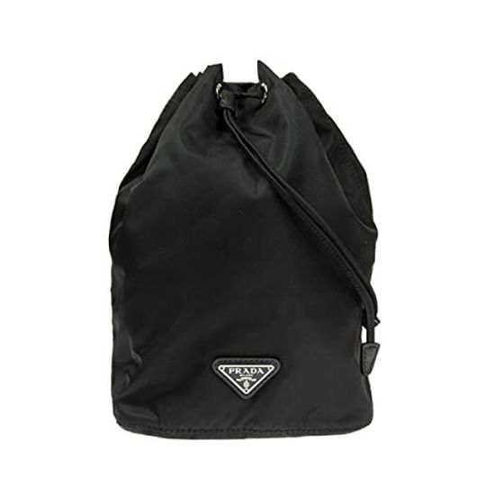 Picture of Prada Black Nylon and Leather Drawstring Pouch 1NA369