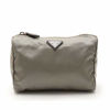 Picture of Prada Tessuto Nylon Triangle Logo Small Toiletry Case Argilla Grey 1NA011