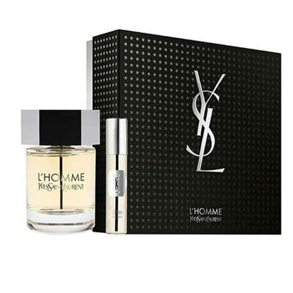 Picture of Yves Saint Laurent L'homme for Men 2 Piece Set (3.4 Oz and 0.33 Oz EDT & Travel Spray), Fresh and Woody, 3.73 Fl Oz