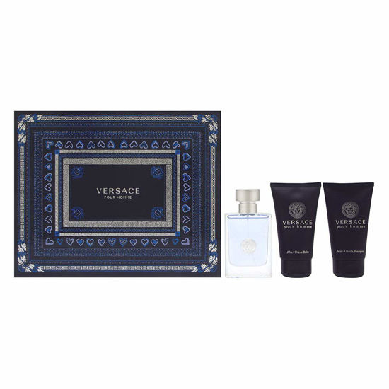 GetUSCart- Versace Pour Homme Men Gift Set (Eau De Toilette Spray, Hair and  Body Shampoo)