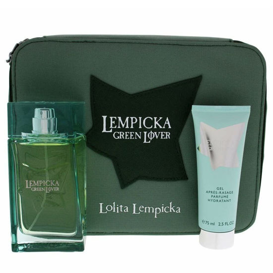 Picture of Lolita Lempicka Green Lover Men 3 Pc Gift Set 3.4oz EDT Spray, 2.5oz After Shave Gel, Pouch, I0096926