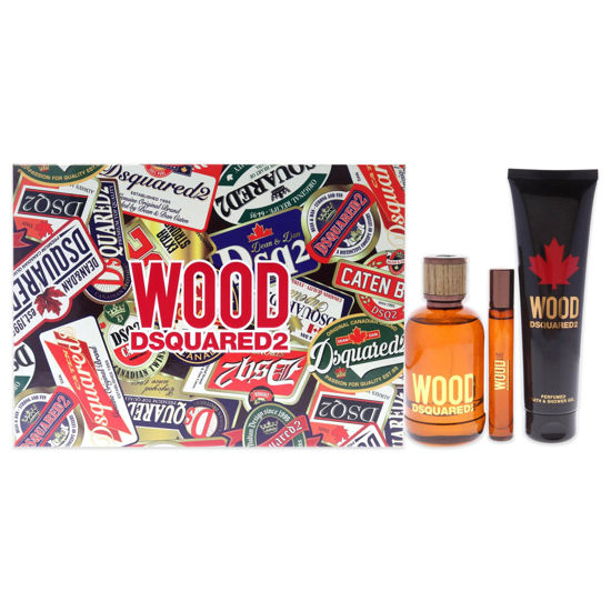 Picture of DSQUARED2 Wood Men 3 Pc Gift Set 3.4oz EDT Spray, 0.3oz EDT Spray, 5.0oz Bath and Shower Gel