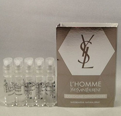 Picture of 5 YSL Yves Saint Laurent L'homme COLOGNE GINGEMBRE EDT Spray Vial Samples .05 Oz/1.5 Ml Lot