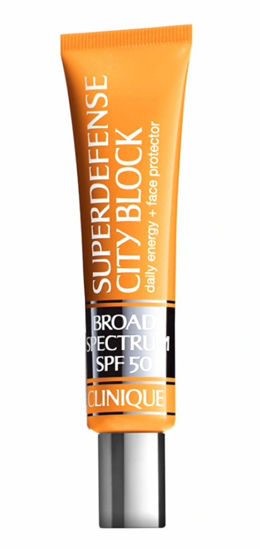 Picture of Clinique Superdefense City Block Daily Energy + Face & Skin Sun Protection with a Hint of Tint • Broad Spectrum SPF 50 • 1.4 fl oz. / 40 ml