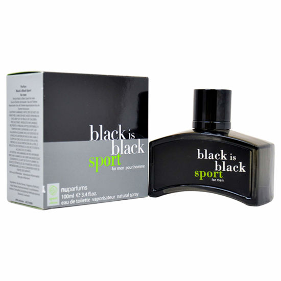 Picture of Nu Parfums Black is Black Sport Eau de Toilette Spray for Men, 3.4 Ounce