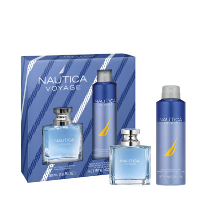 Picture of Nautica Voyage 2 piece Gift Set for Men - 1.6oz Eau De Toilette Spray + 6.0 oz Deodorizing Body Spray