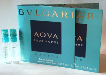 Picture of Bvlgari AQVA Marine Pour Homme by Bvlgari (2x) Eau de Toilette 1.5ml - 0.05 oz. Sampler Vial Spray. Partially filled by the manufacturer (See Picture). New in Cards.