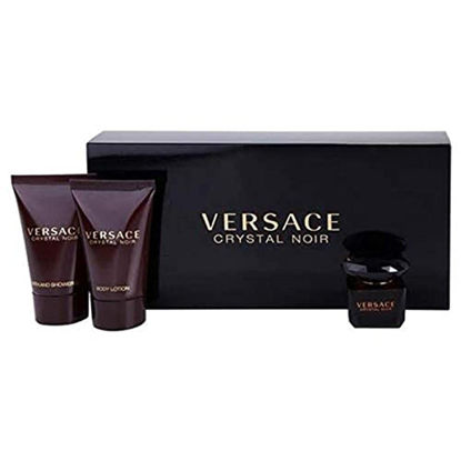 Picture of Versace Crystal Noir By Gianni Versace For Women. Set-eau De Parfum .17 OZ Mini & Body Lotion .8 OZ Mini & Shower Gel .8 OZ Mini