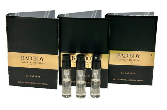 Lot of 3 Carolina Herrera Bad Boy Sample Trial Size Spray Mini Vials 1.5ml  0.05 fl oz