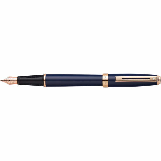 Picture of Sheaffer Prelude Cobalt Blue Fountain Pen with Rose-Gold Tone Trim and Medium Nib