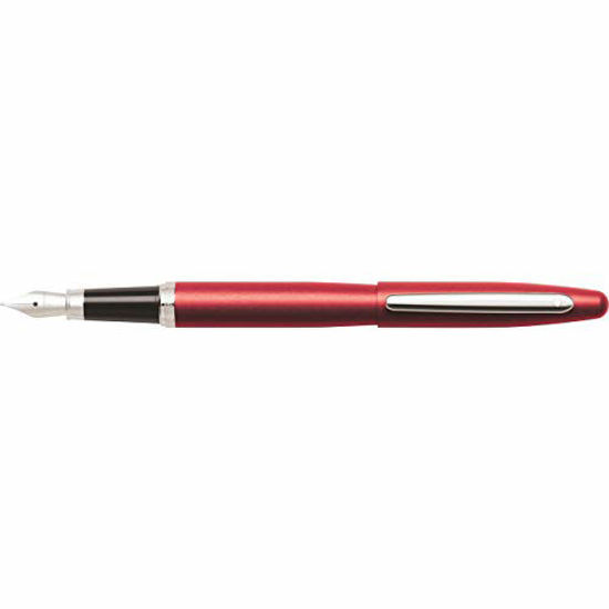 Picture of Sheaffer VFM Excessive Red Fountain Pen with Chrome Trim and Medium Nib