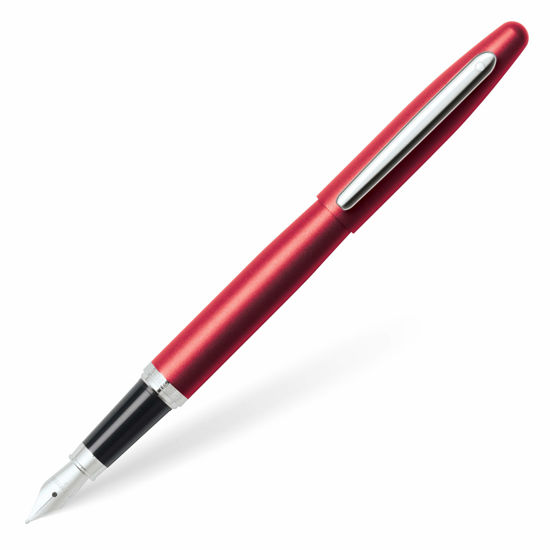 Picture of Sheaffer VFM Excessive Red Fountain Pen with Chrome Trim and Fine Nib