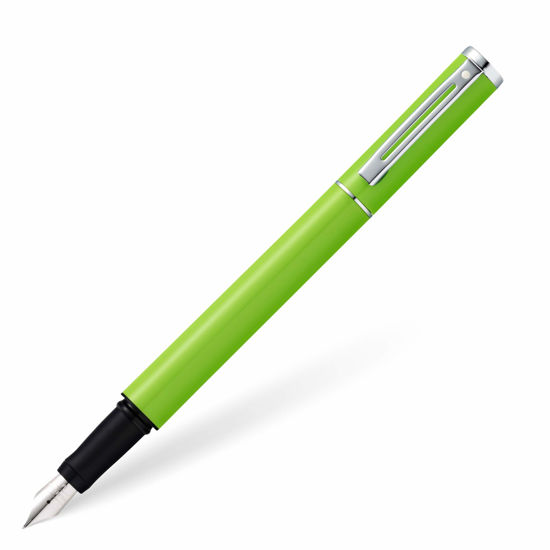 Picture of Sheaffer Pop Glossy Lime Green Fountain Pen with Chrome Trim and Medium Nib