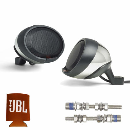 Picture of JBL Cruise PWSSPKCRUISECHAM Chrome Waterproof Bluetooth Handlebar Speaker Kit with Bolt Kit for Harley Davidson