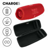 Picture of JBL Charge 5 Waterproof Portable Speaker with Built-in Powerbank and gSport Carbon Fiber Case (Red)