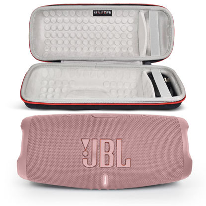 Picture of JBL Charge 5 Portable Waterproof Wireless Bluetooth Speaker Bundle with Boomph Portable Hard Carrying Protective Case - Pink