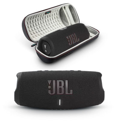 Picture of JBL Charge 5 - Portable Bluetooth Speaker with Megen Hardshell Travel Case with IP67 Waterproof and USB Charge Out (Black)