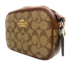 Picture of COACH Mini Jamie Camera Bag in Signature Canvas in Khaki/Saddle 2