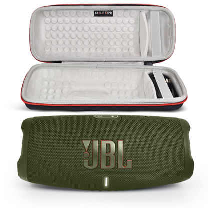 Picture of JBL Charge 5 Portable Waterproof Wireless Bluetooth Speaker Bundle with Boomph Portable Hard Carrying Protective Case - Green