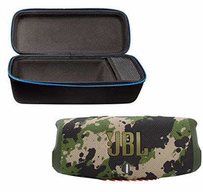 Picture of JBL Charge 5 Portable Waterproof Wireless Bluetooth Speaker Bundle with divvi! Protective Hardshell Case - Squad