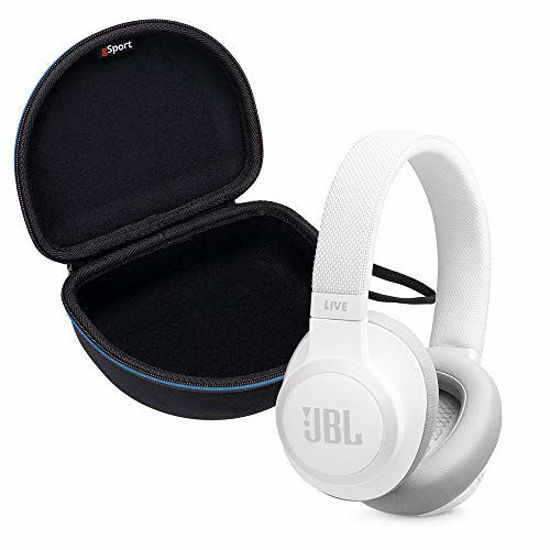 Picture of JBL Live 650BTNC Wireless Over-Ear Noise-Cancelling Headphone Bundle with gSport Deluxe Travel Case (White)