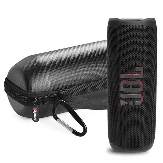 Picture of JBL FLIP 6 Waterproof Portable Speaker Bundle with gSport Carbon Fiber Case (Black)