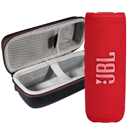 Picture of JBL Flip 6 Waterproof Portable Wireless Bluetooth Speaker Bundle with Hardshell Protective Case (Red)