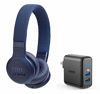 Picture of JBL Live 400BT On-Ear Wireless Bluetooth Headphones Bundle with Anker PowerPort Elite 2 Port USB Wall Charger - Blue