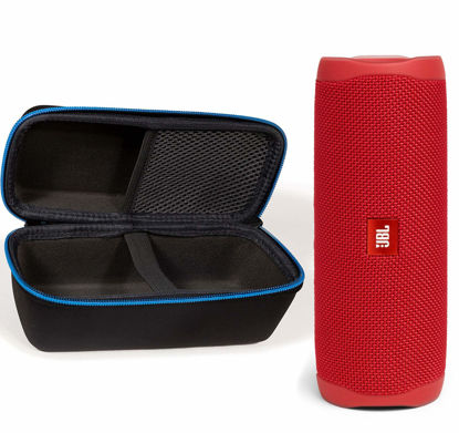 Picture of JBL Flip 5 Waterproof Portable Wireless Bluetooth Speaker Bundle with divvi! Protective Hardshell Case - Red
