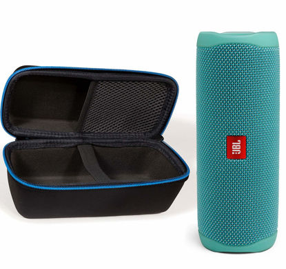 Picture of JBL Flip 5 Waterproof Portable Wireless Bluetooth Speaker Bundle with divvi! Protective Hardshell Case - Teal