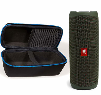 Picture of JBL Flip 5 Waterproof Portable Wireless Bluetooth Speaker Bundle with divvi! Protective Hardshell Case - Green
