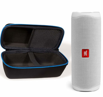 Picture of JBL Flip 5 Waterproof Portable Wireless Bluetooth Speaker Bundle with divvi! Protective Hardshell Case - White