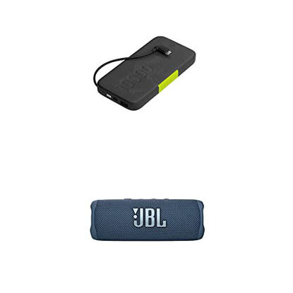 Picture of JBL Flip 6 - Portable Bluetooth Speaker, Powerful Sound and deep bass, IPX7 Waterproof, 12 Hours of Playtime and InfinityLab InstantGo 10000 Power Bank with Integrated USB-C Connector (Blue/Black)