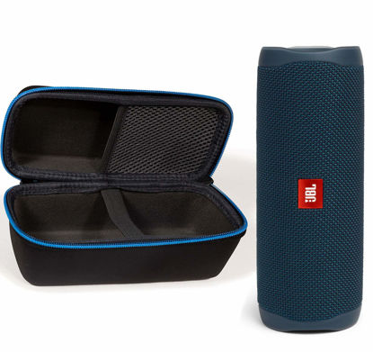 Picture of JBL Flip 5 Waterproof Portable Wireless Bluetooth Speaker Bundle with divvi! Protective Hardshell Case - Blue