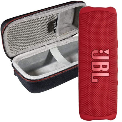 Picture of JBL FLIP 6 Portable Speaker IPX7 Waterproof On-The-Go Bundle with WRP Deluxe Hardshell Case (Red)