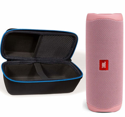 Picture of JBL Flip 5 Waterproof Portable Wireless Bluetooth Speaker Bundle with divvi! Protective Hardshell Case - Pink