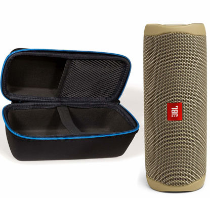 Picture of JBL Flip 5 Waterproof Portable Wireless Bluetooth Speaker Bundle with divvi! Protective Hardshell Case - Sand