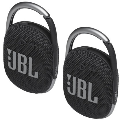 Picture of 2 Pack JBL Clip 4 Waterproof Wireless Audio Bluetooth Speaker Bundle (Black)