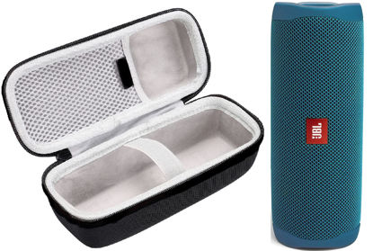 Picture of JBL Flip 5 Waterproof Portable Wireless Bluetooth Speaker Bundle with Hardshell Protective Carrying Case (Eco Blue)
