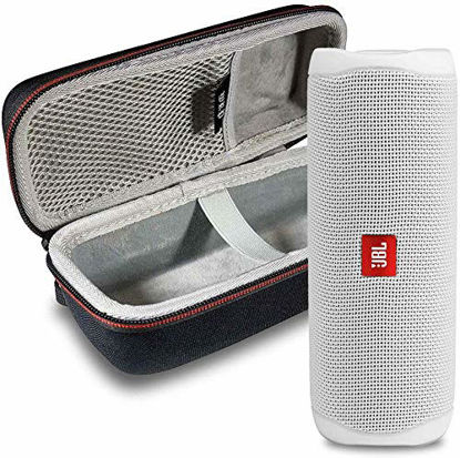 Picture of JBL FLIP 5 Portable Speaker IPX7 Waterproof On-The-Go Bundle with WRP Deluxe Hardshell Case (White)