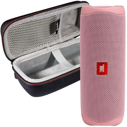 Picture of JBL FLIP 5 Portable Speaker IPX7 Waterproof On-The-Go Bundle with WRP Deluxe Hardshell Case (Pink)