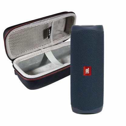Picture of JBL FLIP 5 Portable Speaker IPX7 Waterproof On-The-Go Bundle with WRP Deluxe Hardshell Case (Blue)
