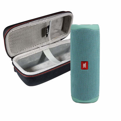 Picture of JBL FLIP 5 Portable Speaker IPX7 Waterproof On-The-Go Bundle with WRP Deluxe Hardshell Case (Teal)