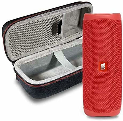 Picture of JBL FLIP 5 Portable Wireless Bluetooth Speaker IPX7 Waterproof On-The-Go Bundle with Boomph Hardshell Protective Case - Red