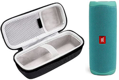 Picture of JBL Flip 5 Waterproof Portable Wireless Bluetooth Speaker Bundle with Hardshell Protective Carrying Case (Teal)